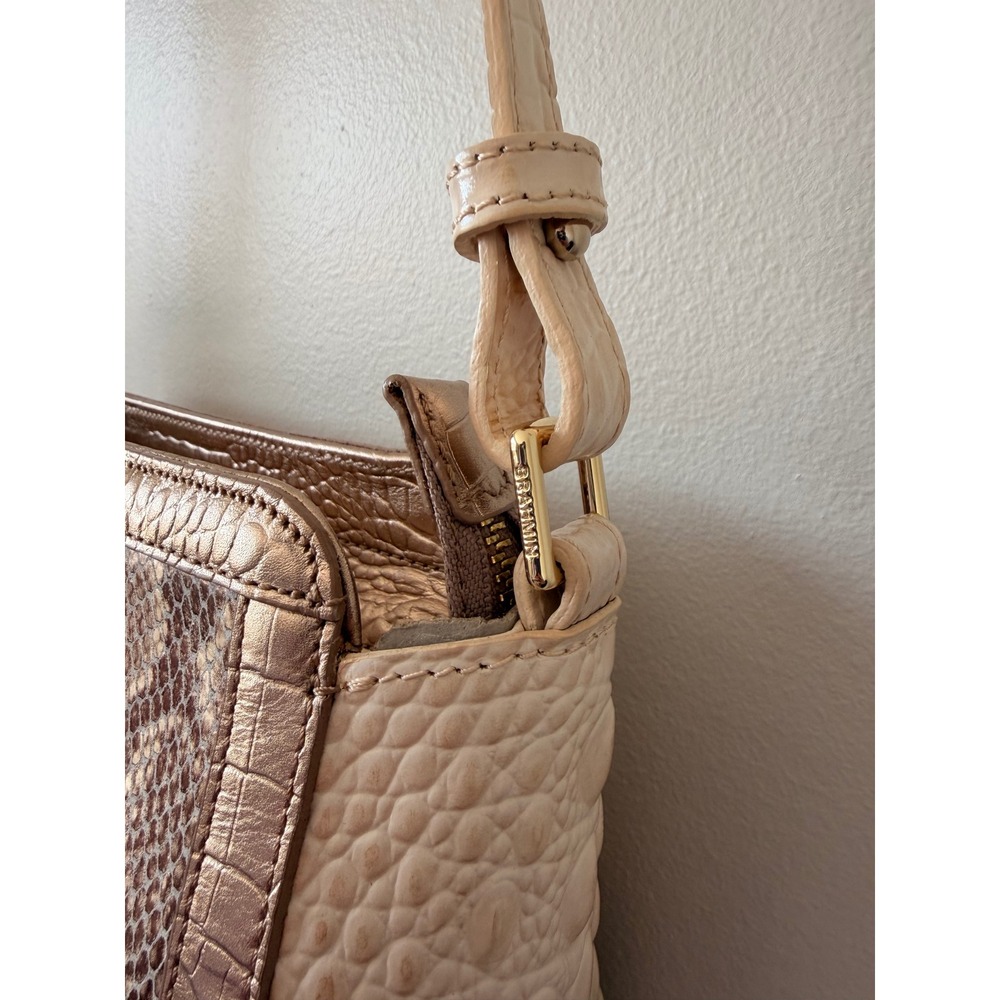 Brahmin Carrie Crossbody Bag Sunglow Dakota Snakeskin Croc Leather N67106000381 - Picture 4 of 15